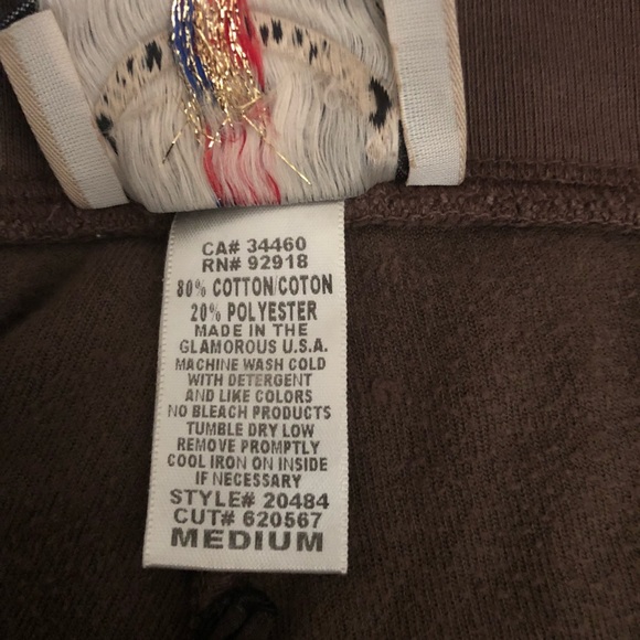 Vintage Juicy Couture Brown Velour Cropped Pants - Picture 4 of 4